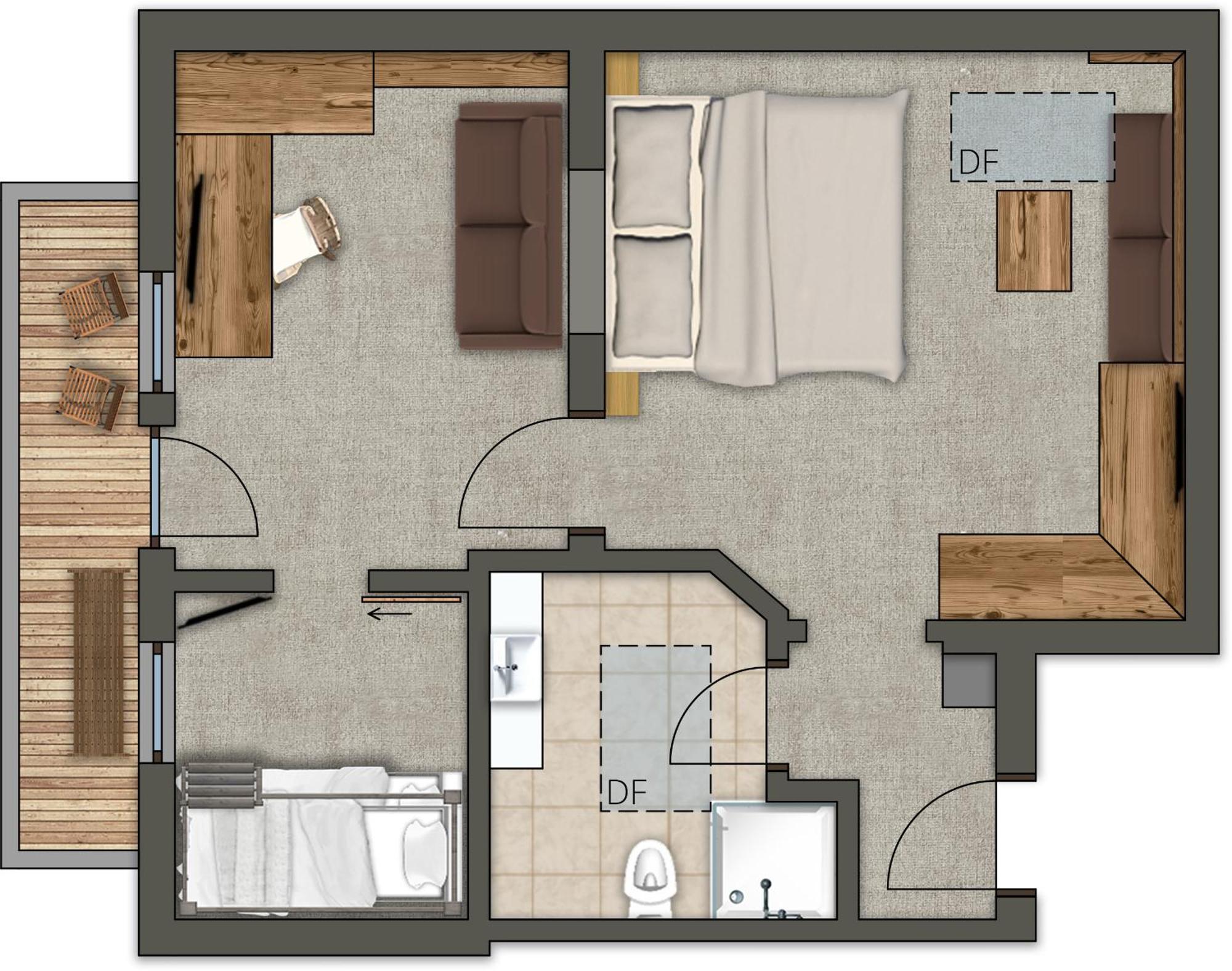 Comfort Suite met 2 Slaapkamers (2 Volwassenen + 2 Kinderen)