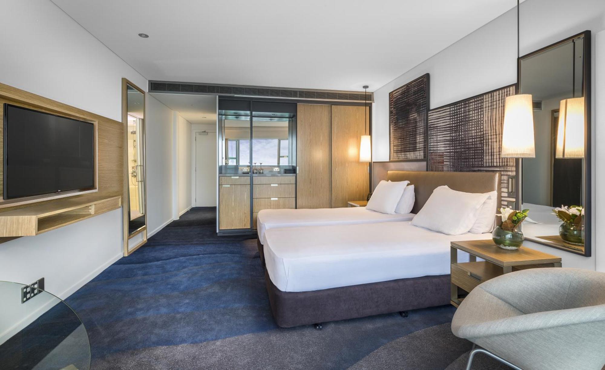 Deluxe Zweibettzimmer mit Hafenblick