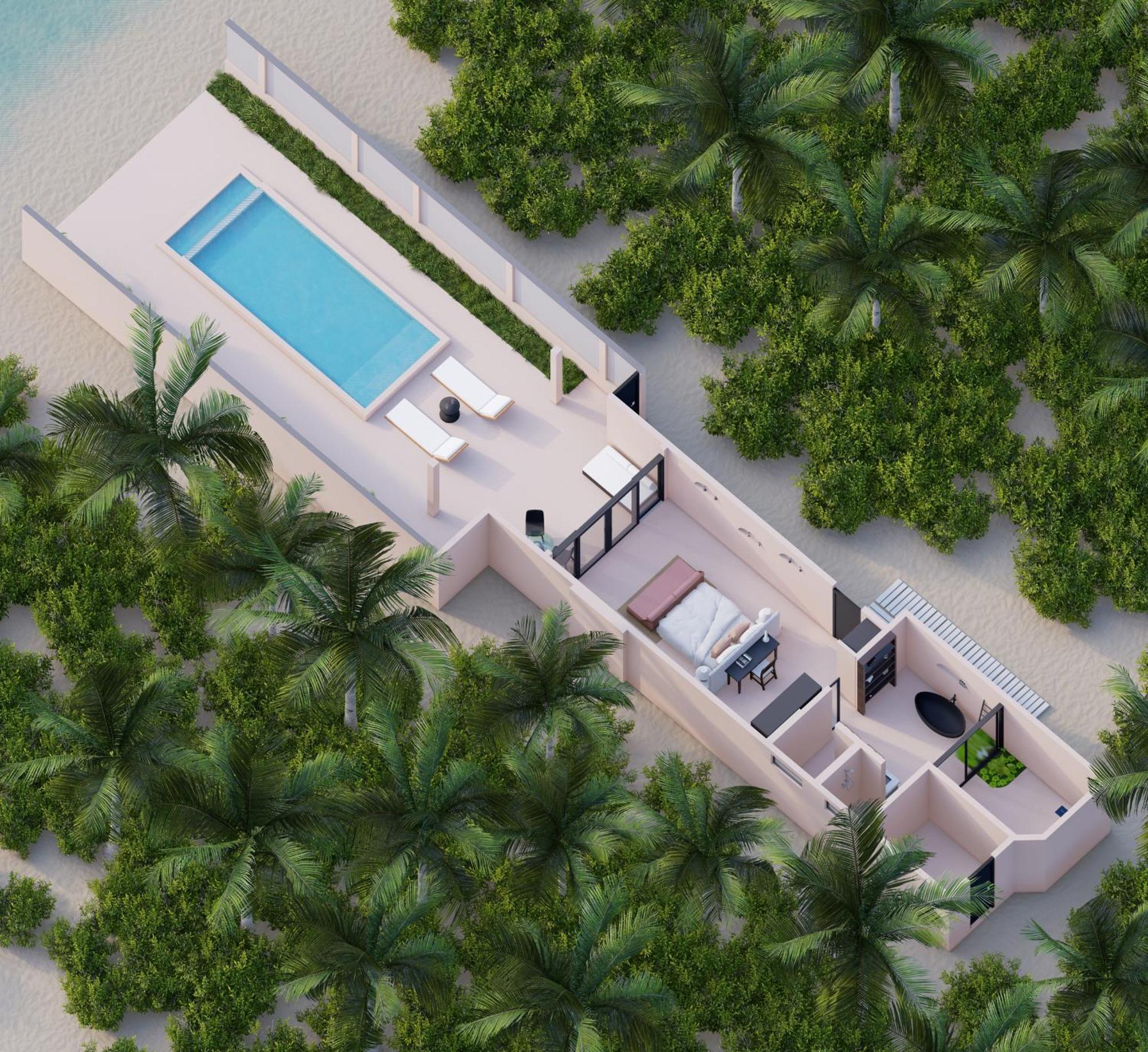 Deluxe Poolvilla am Strand