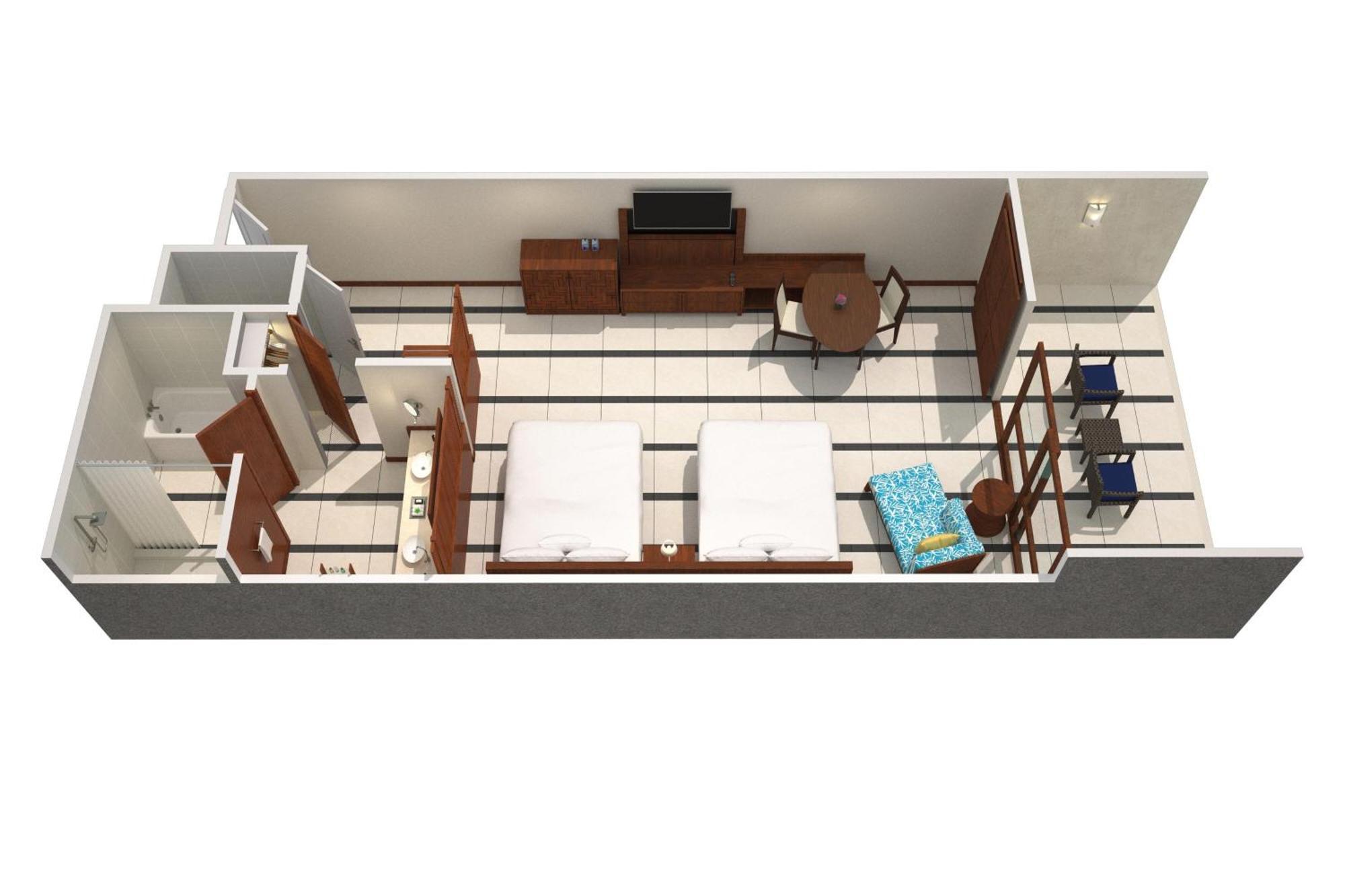 Tropical Garden Suite with One King or Two Double Beds