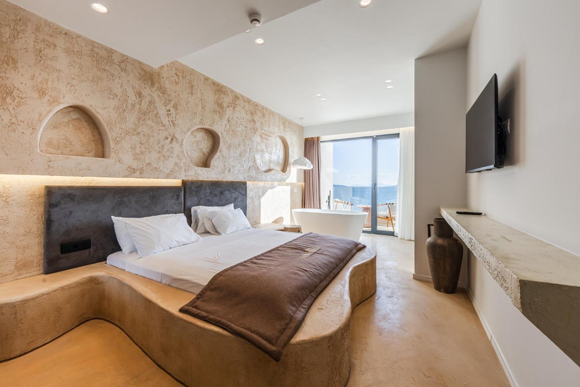 Premium Doppelzimmer mit Balkon, Meerblick und Badewanne