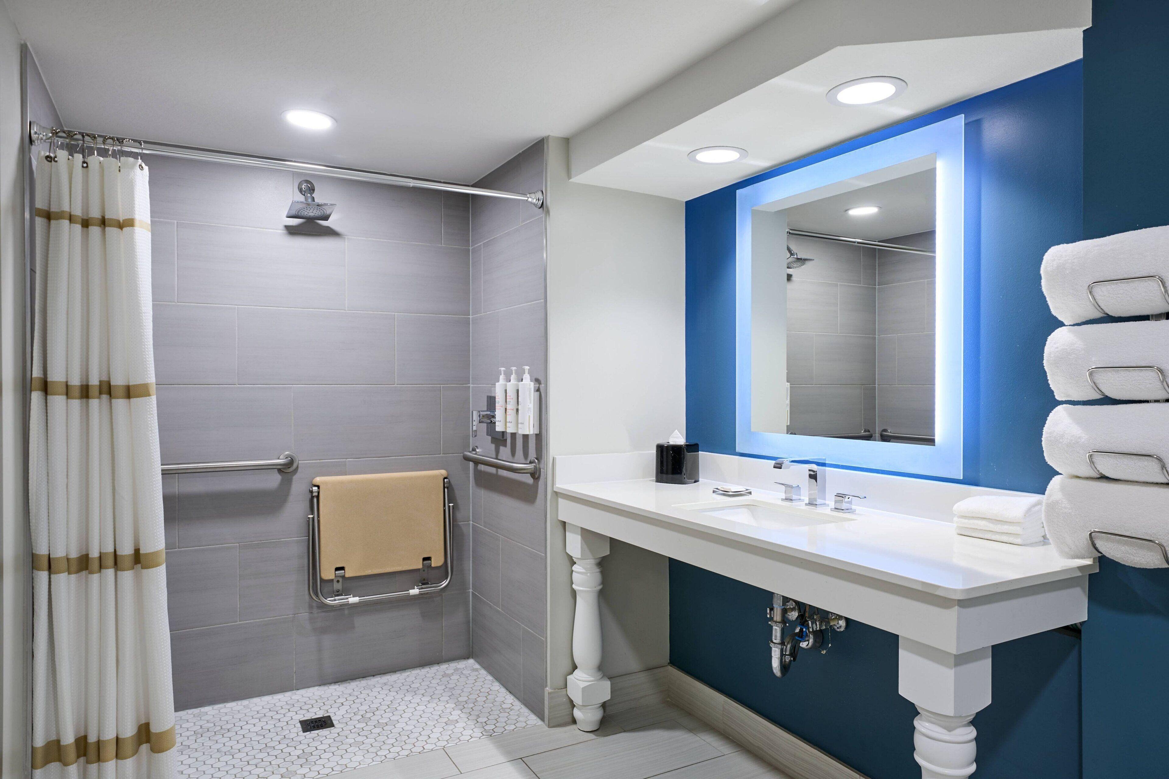 Guest room 2 Queen Preserve view Captiva Tower Balcony Mobility Accessible w or Roll Shower