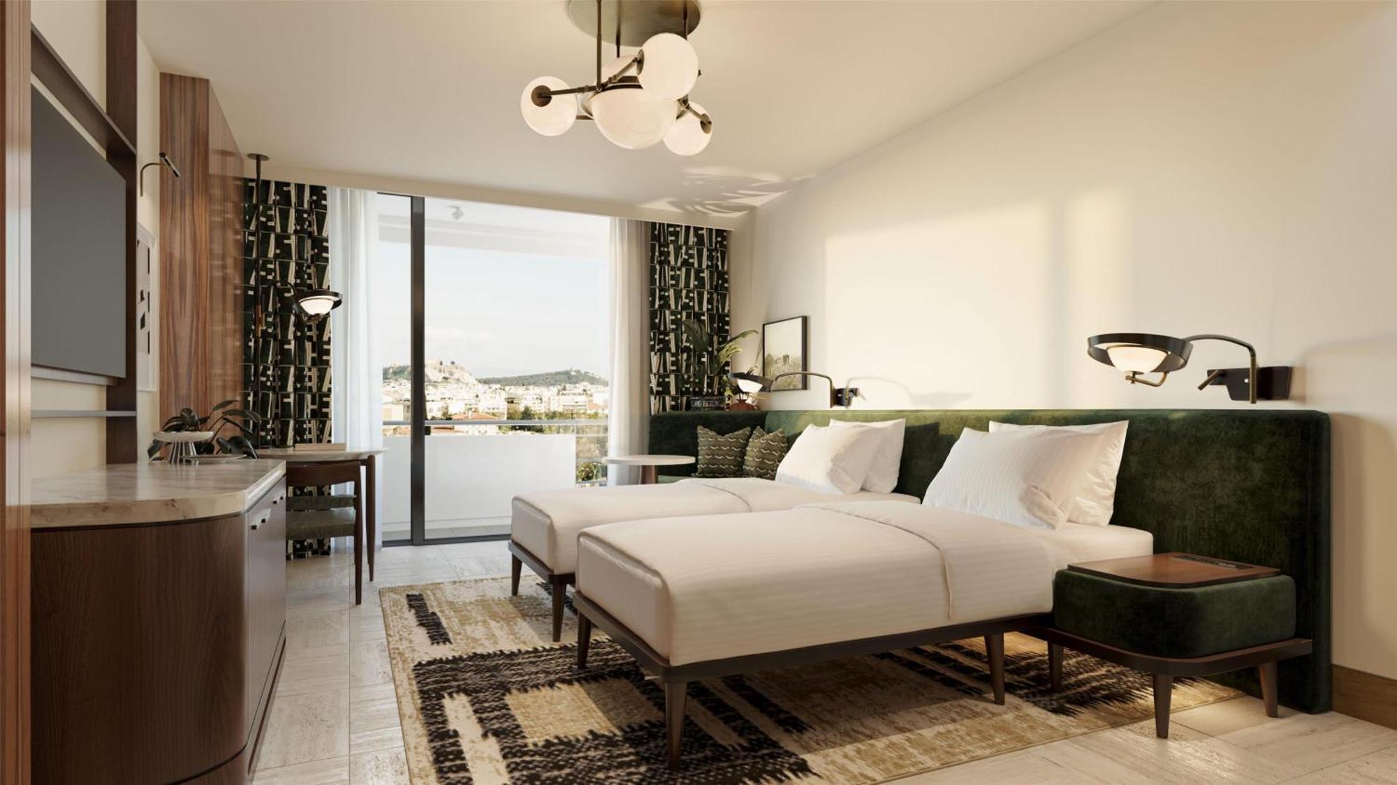 Twin Executive Room with Acropolis View and Balcony