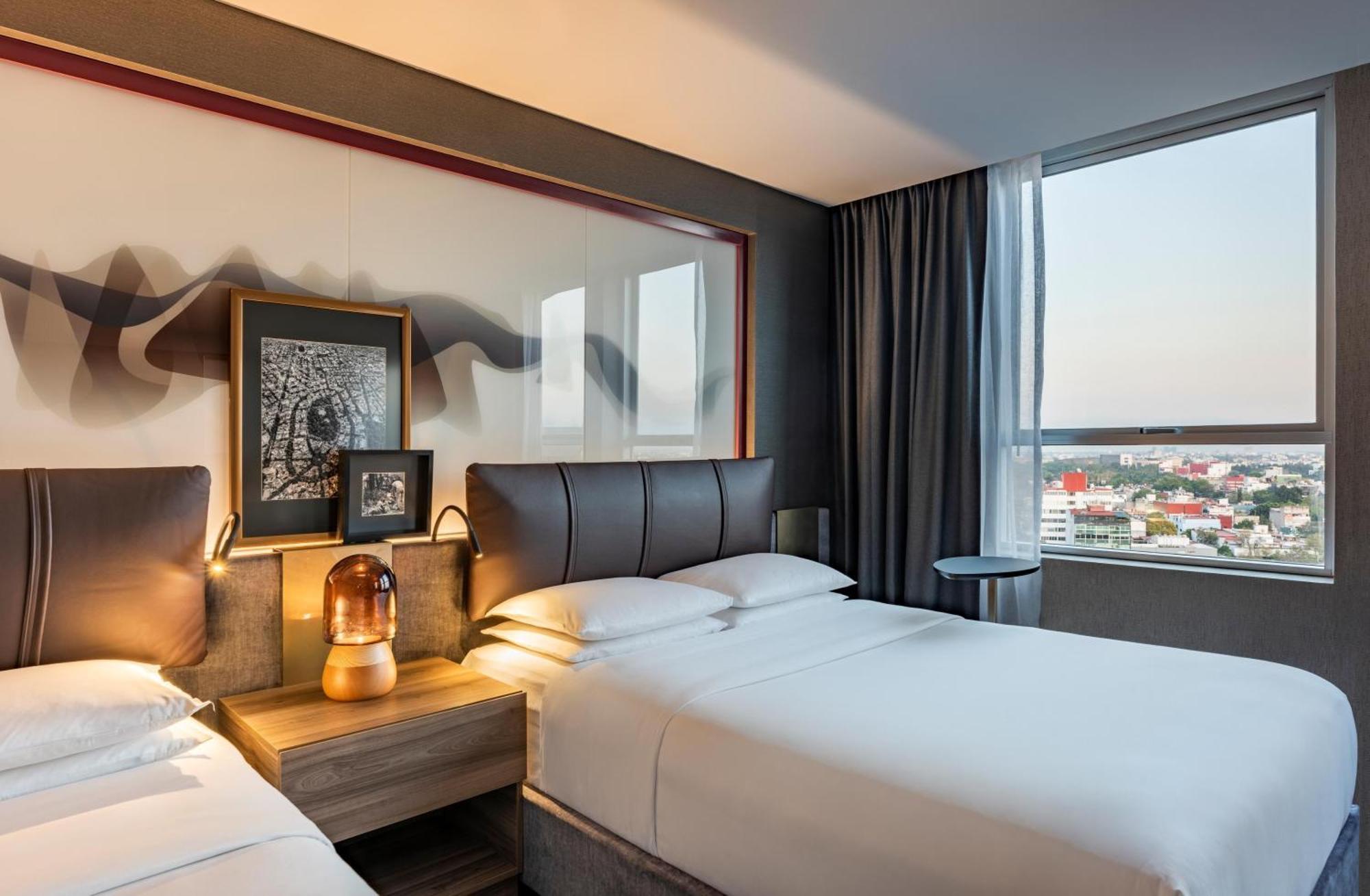 Double Room with Two Double Beds and City View